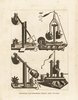 Throwing Gallery: Counterweight machines for throwing darts and stones