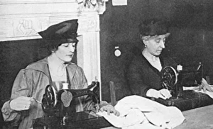 Needlework Prints: Countess Curzon & Princess Helena Victoria making clothes fo