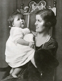 Wedding of Charles and Diana Collection: The Countess Spencer with her son, Lord Althorp