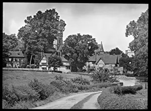 Country church and houses