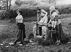 Images Dated 12th March 2018: Country girls at the spring, 1890s