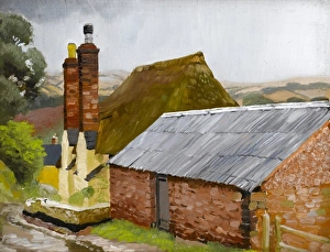 Images Dated 21st December 2011: Country lane with farm buildings