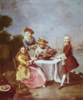 Rezzonico Prints: Country meal. mid. 18th c. Oil on canvas. ITALY