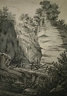 Henrietta Gallery: Country scene with trees and rocks