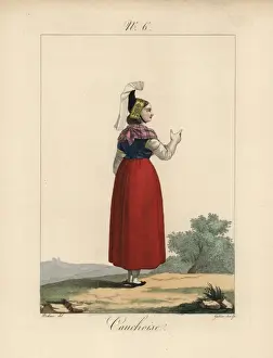 Alsation Prints: A country servant woman from Yvetot wearing