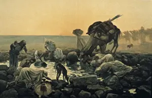 Orientalist Prints: In the country of thirst. Published in L Illustration