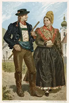 Countryfolk Prints: Countryfolk from the Ybbsthale Date: 1888