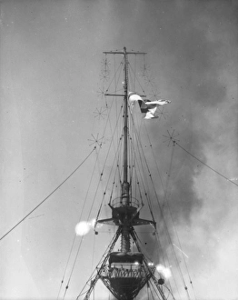 Images Dated 20th October 2011: County ensign hoisted, Battle of the Falkland Islands, WW1