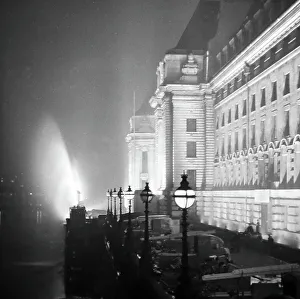 Nightime Prints: County Hall at night, London, probably 1920s