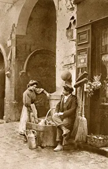 Chocolat Prints: Couple chatting in Puget-Theniers, Alpes-Maritimes, France
