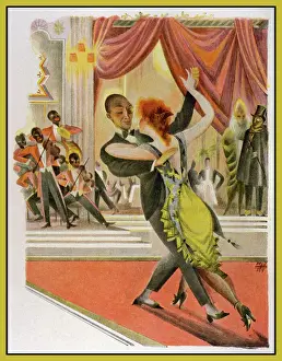 Carpet Prints: Couple Dancing Jazz 1920
