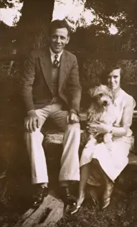 Couple with dog