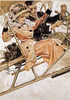 Aircrafts Gallery: Couple in Early Plane Date: 1909