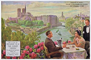 Seine Collection: Couple enjoing dinner - Restaurant de la Tour D'Argent
