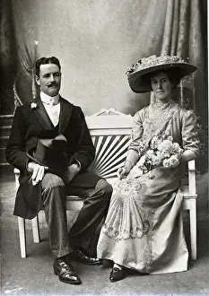 Couple in formal wedding photo