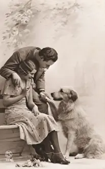 Retriever Prints: Couple with a Golden Retriever