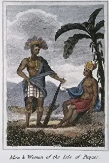 Origin Prints: A couple of indigenous people from Easter Island