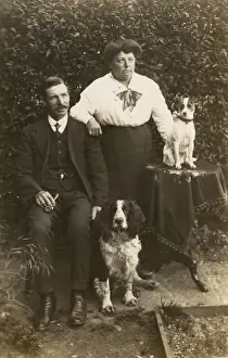 Cocker Prints: Couple with Jack Russell and Cocker Spaniel