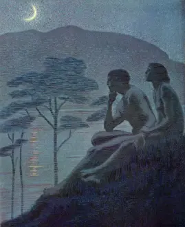 Moon Prints: Couple Meditating 1913