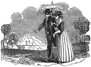 Strolling Prints: Couple with parasol, c. 1800