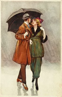Couples Collection: Couple in Rain 1922