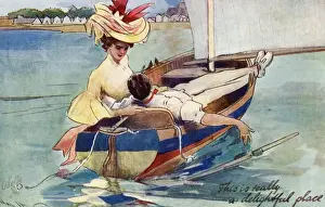 Delightful Prints: Couple relaxing on a sail boat
