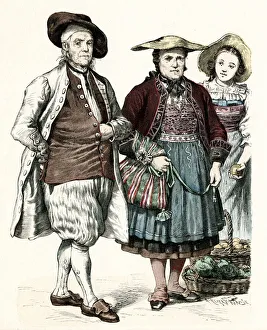 Images Dated 1st February 2019: Couple from Solothurn and girl from Lucerne, Switzerland