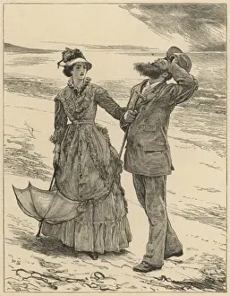Laughter Prints: A Couple stroll along the beach