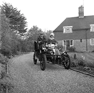 Couple in a vintage car