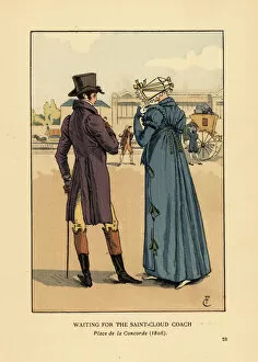 1806 Gallery: Couple waiting for a coach, Place de la Concorde