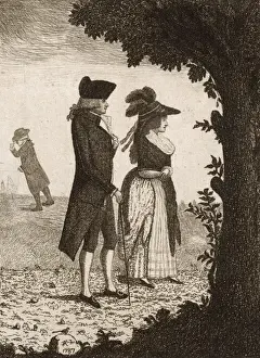 Midwife Prints: Couple out walking, 1787