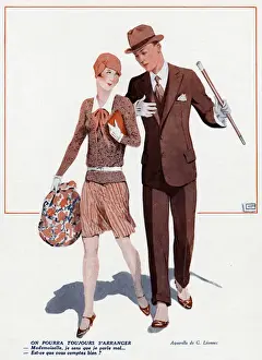 Sporty Prints: Couple Walking 1928