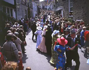 Midday Prints: Couples taking part in Helston Floral Dance, Cornwall