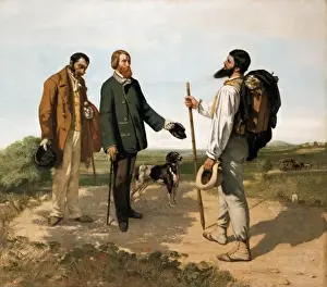 Courbet Prints: COURBET, Gustave (1819-1877). The Meeting, or