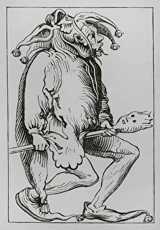 Laugh Prints: Court-fool. Engraving after a woodcut in Sebastian