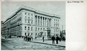 Court House and Battle Monument, Baltimore, Maryland, USA