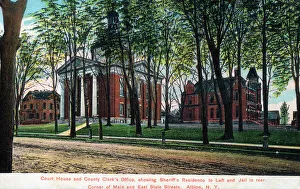 Jail Prints: Court House and County Clerk's Office, Albion, NY State, USA