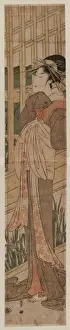 Courtesan gazing at Nihon embankment