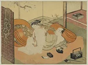 Courtesan and her guest in bed
