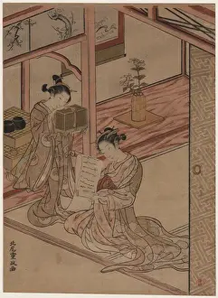 Courtesan and Kamuro in a parlour