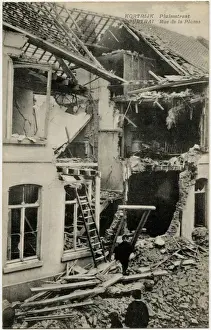 Flanders Prints: Courtrai (Kortrijk), Belgium -- Rue de la Plume, WW1