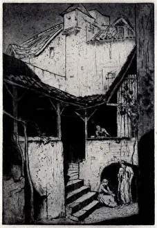 Conversing Prints: A Courtyard in France