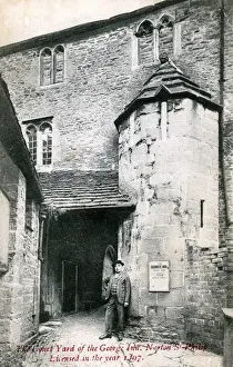 Norton Prints: Courtyard of the George Inn, Norton St Philip, Somerset