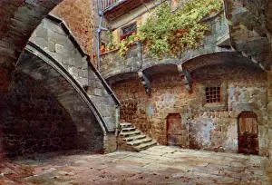 Courtyard Prints: Courtyard of the Palazzo Farnese, Viterbo, Italy