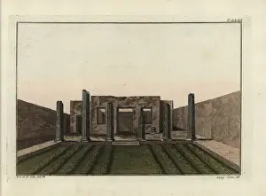 Robertvonspalart Prints: Courtyard in a Roman house with columns