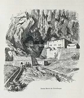 Academia Gallery: Covadonga. Hermitage of Santa Mar�Engraving