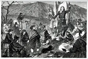 Worship Collection: Covenanters prayer meeting in the glen of Drumclog, South Lanarkshire, Scotland