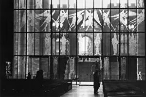 Cathedrals Prints: Coventry Cathedral screen of saints and angels