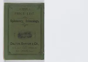 Alabaster Prints: Back cover of 1899 Price List, Upholstery, Trimmings &c