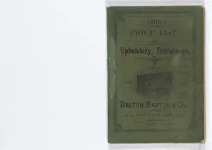 Front cover of 1899 Price List, Upholstery, Trimmings &c
